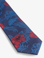 Picture of Ted Baker Floral Weave Navy Silk Tie