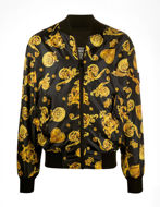 Picture of Versace Black & Gold Jewel Baroque Reversible Bomber Jacket