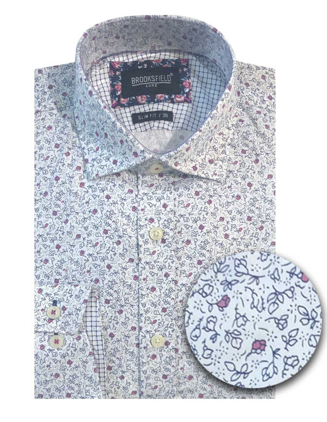 Picture of Brooksfield Pink Floral Print Luxe Shirt