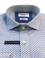 Picture of Brooksfield Blue Abstract Pattern Stretch Real Shirt