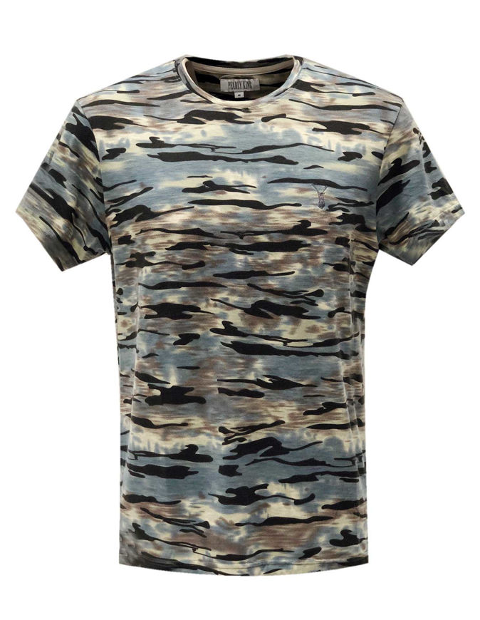 Picture of Pearly King Camo Print Turquoise Tee