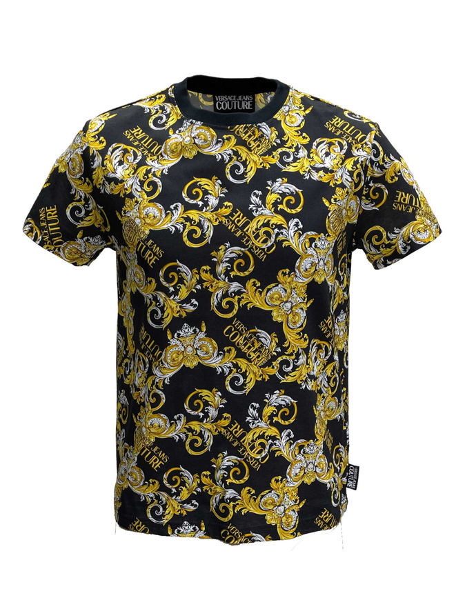 versace t shirt black and gold