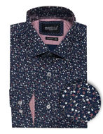Picture of Brooksfield Navy Floral Print Luxe Shirt