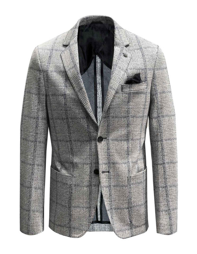 Picture of Karl Lagerfeld Silver Check Stretch Blazer