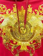 Picture of Versace Red Rococo Print Hood Sweat