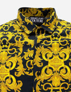 Picture of Versace Black Logo Baroque Twill Slim Shirt