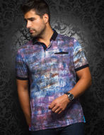 Picture of Au Noir Nash Cotton Abstract Short Sleeve Stretch Polo