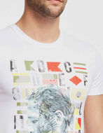 Picture of Gaudi White Multi Colour Print  Short Sleeve Tee