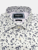 Picture of Brooksfield Navy Floral Print Luxe White Shirt