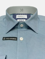 Picture of Brooksfield Real Dot Print Teal Stretch Shirt