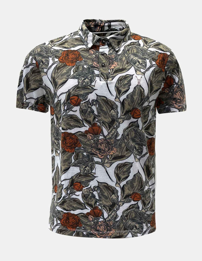 Picture of Pearly King Orange Floral Polo