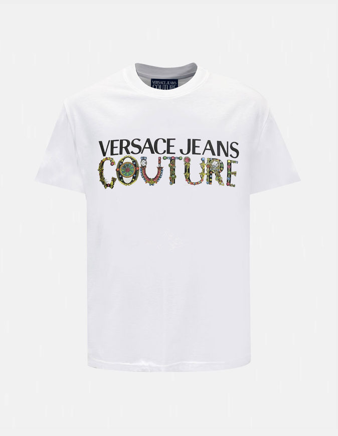 Picture of Versace White Logo Couture Regular Tee