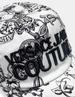 Picture of Versace Black & White Regalia Baroque Embroidered Logo Cap