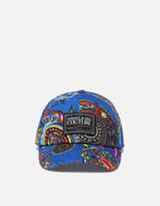 Picture of Versace Blue Regalia Baroque with Logo Patch Cap