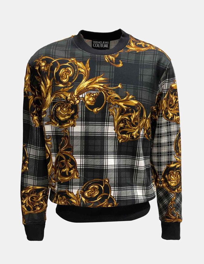 Picture of Versace Tartan Baroque Print Sweatshirt