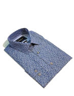 Picture of Brooksfield Navy Leave Print Lux Shirt