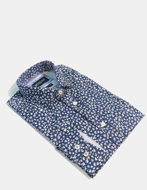 Picture of Brooksfield Navy Abstract Print Luxe Shirt