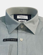 Picture of Brooksfield Teal Geo Print Stretch Shirt