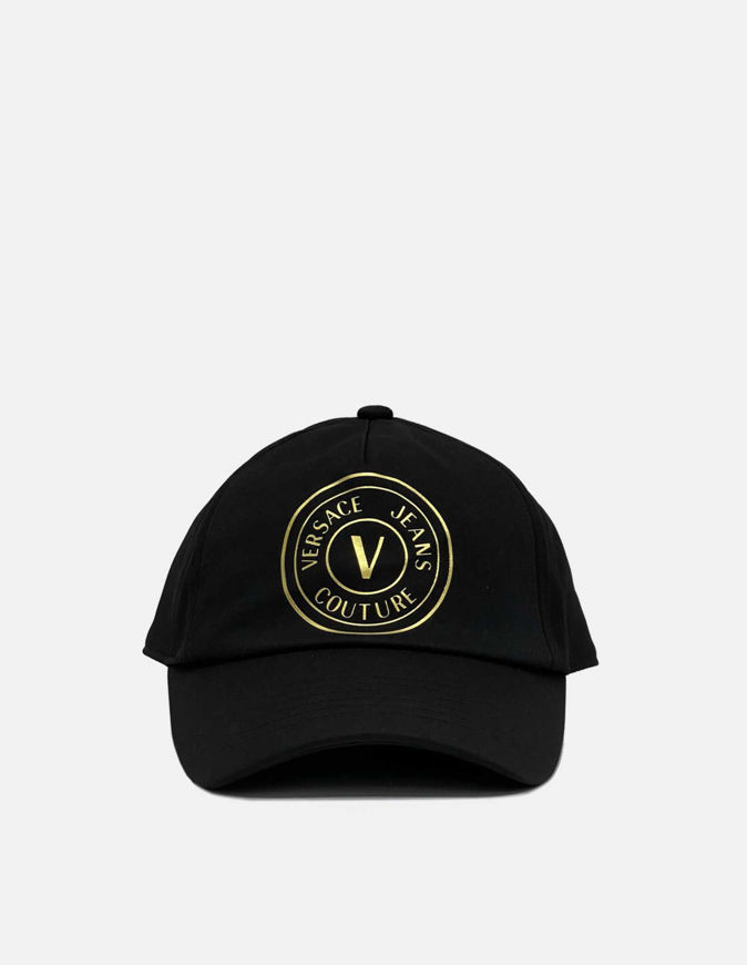 Picture of Versace Black & Gold V-Emblem Cap