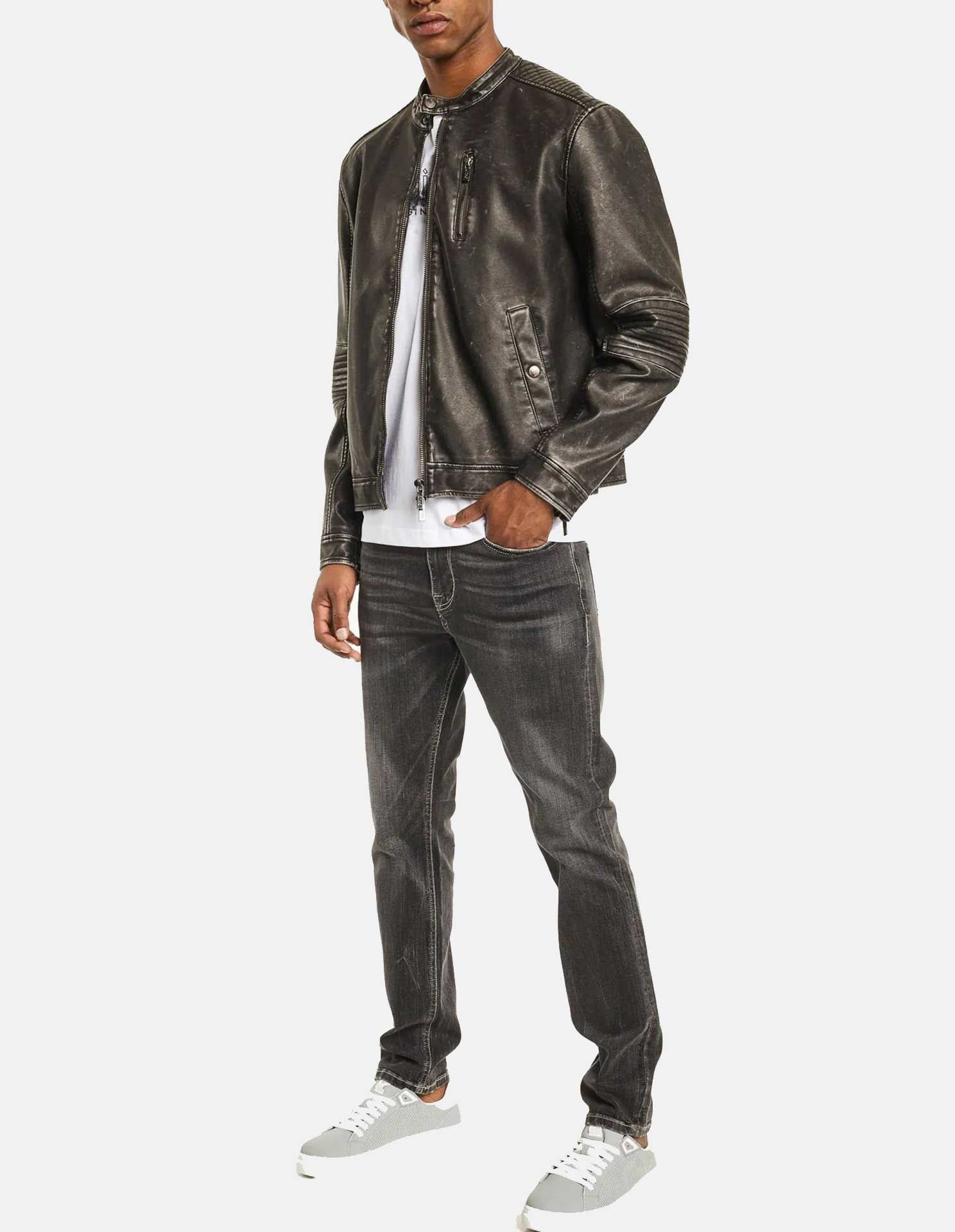 Gaudi Pleather Biker Jacket - George Harrison | Designer Menswear in ...