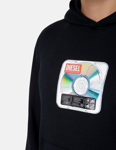 Picture of Diesel Emboss CD Black Hooded Sweatshirt