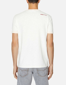 Picture of Diesel Fly-Spy Embroidered Cream Tee