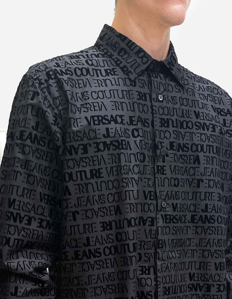 Picture of Versace Embossed Velvet Logo Regular Shirt