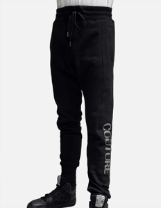 Picture of Versace Silver Logo Black Trackpants