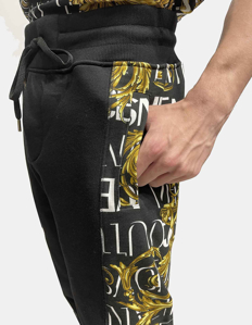 Picture of Versace Logo Baroque Side Panel Black Trackpants