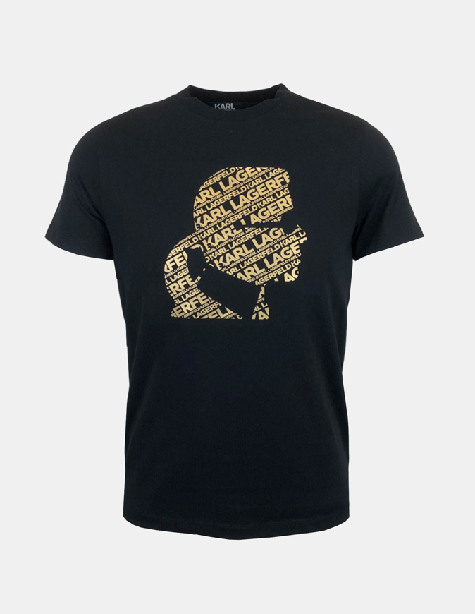 Picture of Karl Lagerfeld Gold Face Logo Print Tee
