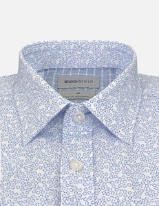 Picture of Brooksfield Blue Abstract Stretch Shirt