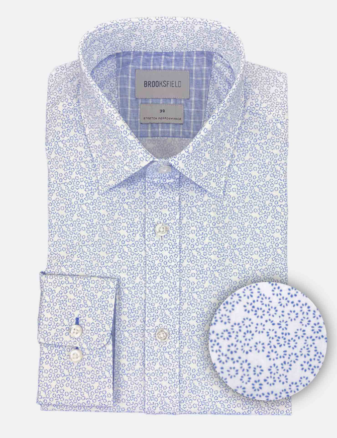 Picture of Brooksfield Blue Abstract Stretch Shirt
