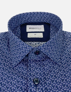 Picture of Brooksfield Navy Floral Stretch Shirt