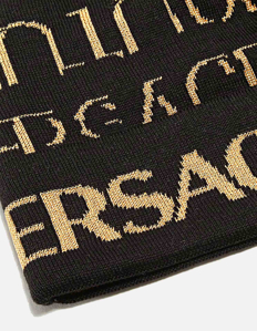 Picture of Versace Black & Gold Logo Beanie