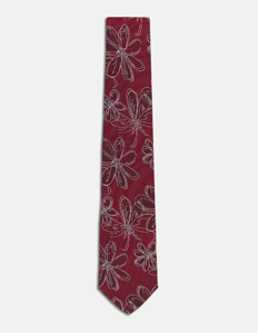 Picture of Joe Black Red & Silver Floral Silk Tie