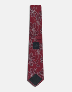 Picture of Joe Black Red & Silver Floral Silk Tie