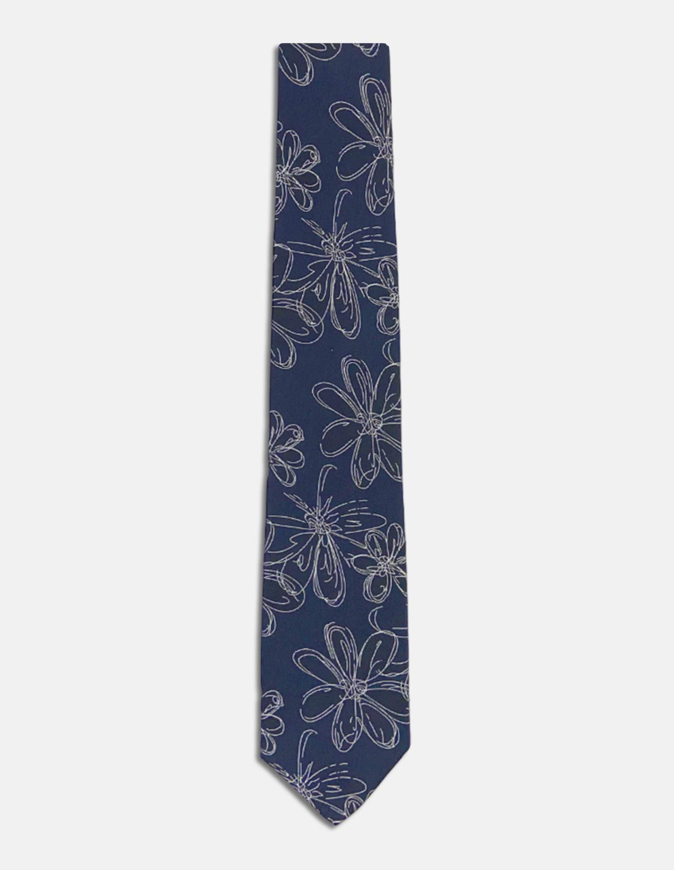 Picture of Joe Black Navy & Silver Floral Silk Tie