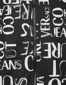 Picture of Versace Black Doodle Logo Mesh Track Jacket