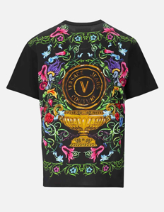 Picture of Versace Black Garden V-Emblem Contrast Pocket Regular Tee