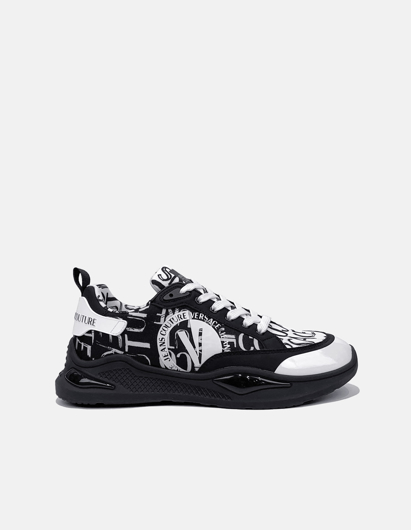 Picture of Versace Black & White Doodle Logo Levion Sneakers
