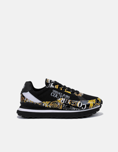 Picture of Versace Black Logo Couture Baroque Spyke Sneakers