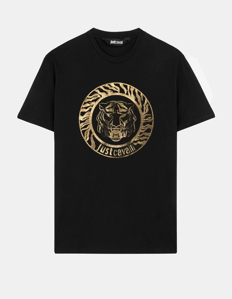 Picture of Just Cavalli Gold Tiger Emblem Black Slim Tee