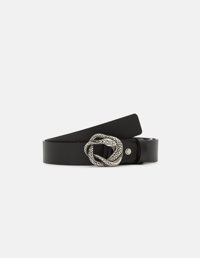 Picture of Just Cavalli Silver Snake Logo Belt