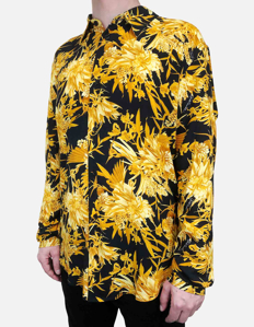 Picture of Just Cavalli Gold Flower Print Slim Shirt