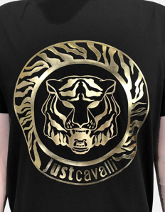 Picture of Just Cavalli Gold Tiger Emblem Black Slim Tee