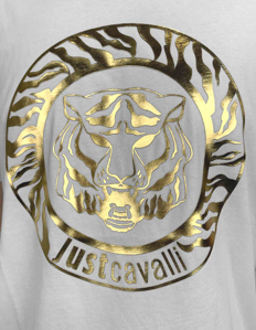 Picture of Just Cavalli Gold Tiger Emblem White Slim Tee