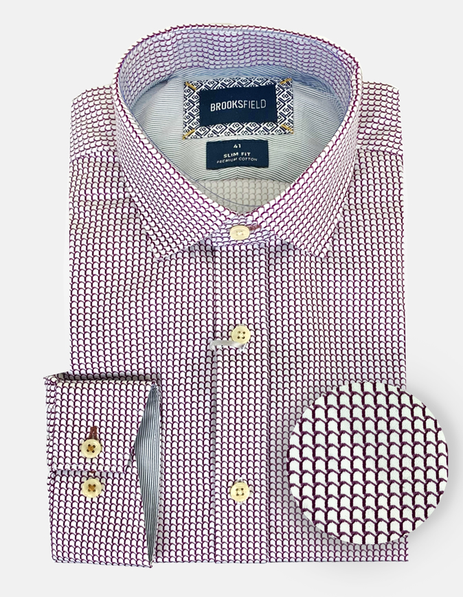 Picture of Brooksfield Wine Scale Slim Shirt