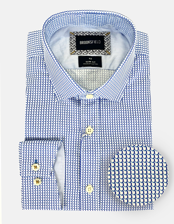 Picture of Brooksfield Blue Scale Slim Shirt