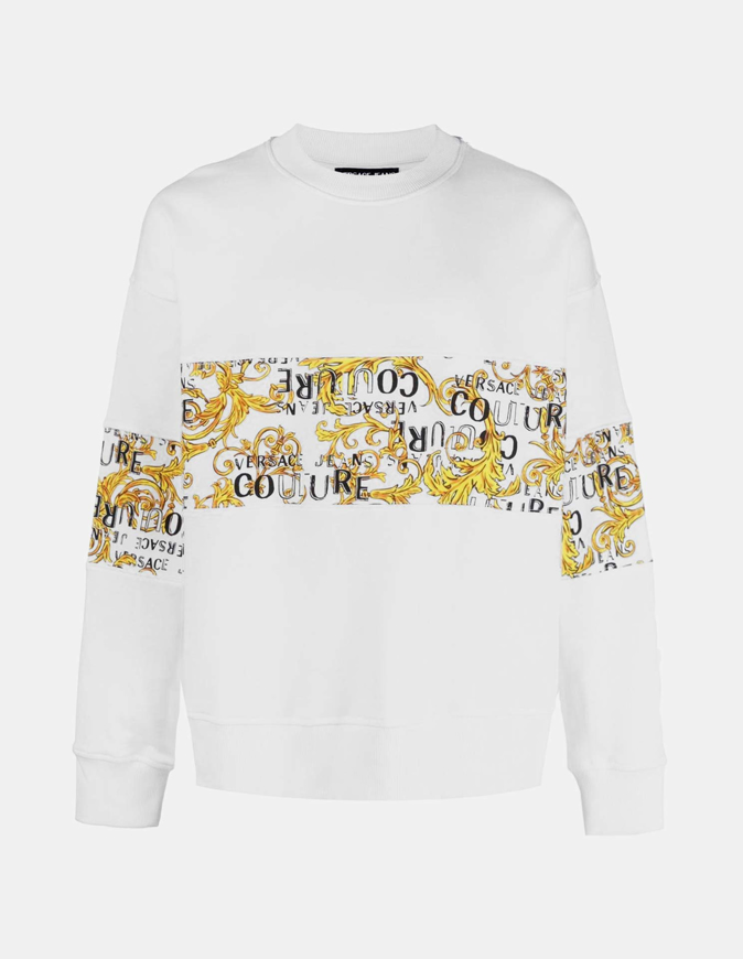 Picture of Versace White Baroque Contrast Sweatshirt