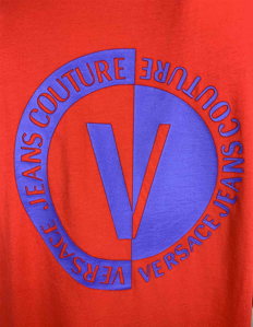 Picture of Versace Red V-Emblem Regular Tee